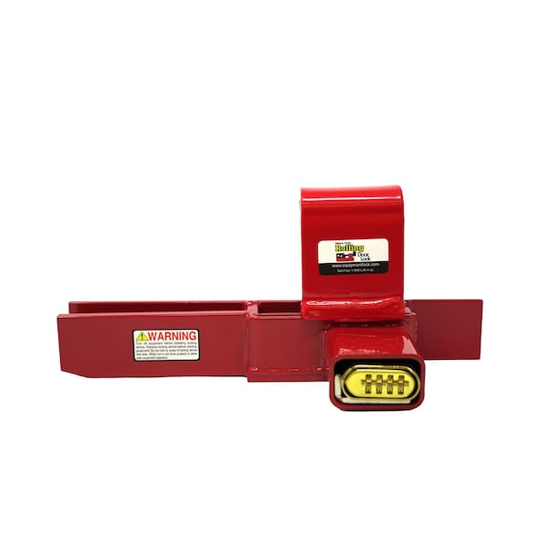 The Equipment Lock Company Heavy Duty Rolling Door Lock secures the locking handle of a roll-up door in the downward position HDRDL-C - main